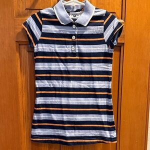 Hartstrings Dress with Navy, Orange, and White Stripes